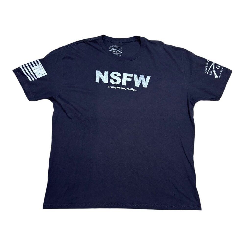Grunt Style NSFW Graphic Anywhere Really TShirt 3X Black Cotton Patriotic Design